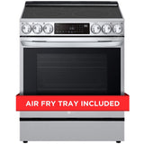LG LSEL6335FE InstaView 30 in. 6.3 cu. ft. Smart Air Fry True European Convection Slide-In Electric Range with Radiant Burners - PrintProof Stainless Steel