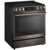 LG LSEL6335ZE 30 in. 6.3 cu.ft. Smart Air-Fry True European Convection Slide-In Electric Range with Radiant Burners - Black Stainless Steel