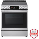 LG LSEL6337XE 30 in. 6.3 cu. ft. Smart Air-Fry True European Convection Slide-In Electric Range with Radiant Burners - PrintProof Stainless Steel