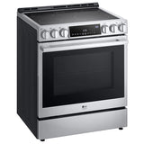 LG LSES6338F InstaView 30 in. 6.3 cu. ft. Smart Air Fry True European Convection Slide-In Electric Range with Radiant Burners - Stainless Steel