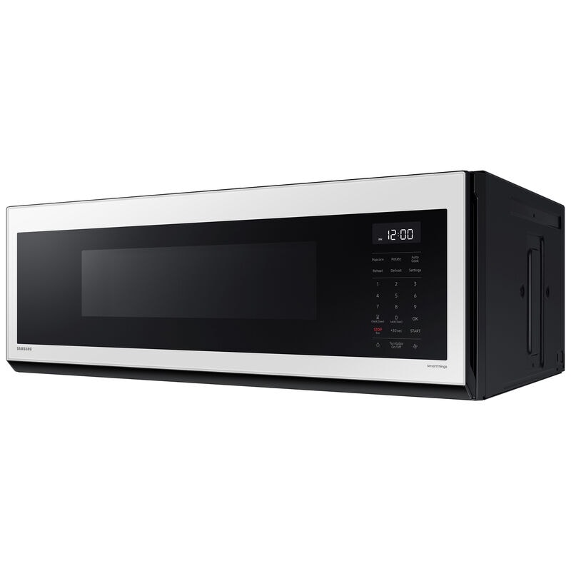 Samsung ME11CB751012 Bespoke 30 in. 1.1 cu. ft. 1100W Low Profile Smart Over-the-Range Microwave with 400 CFM - White Glass