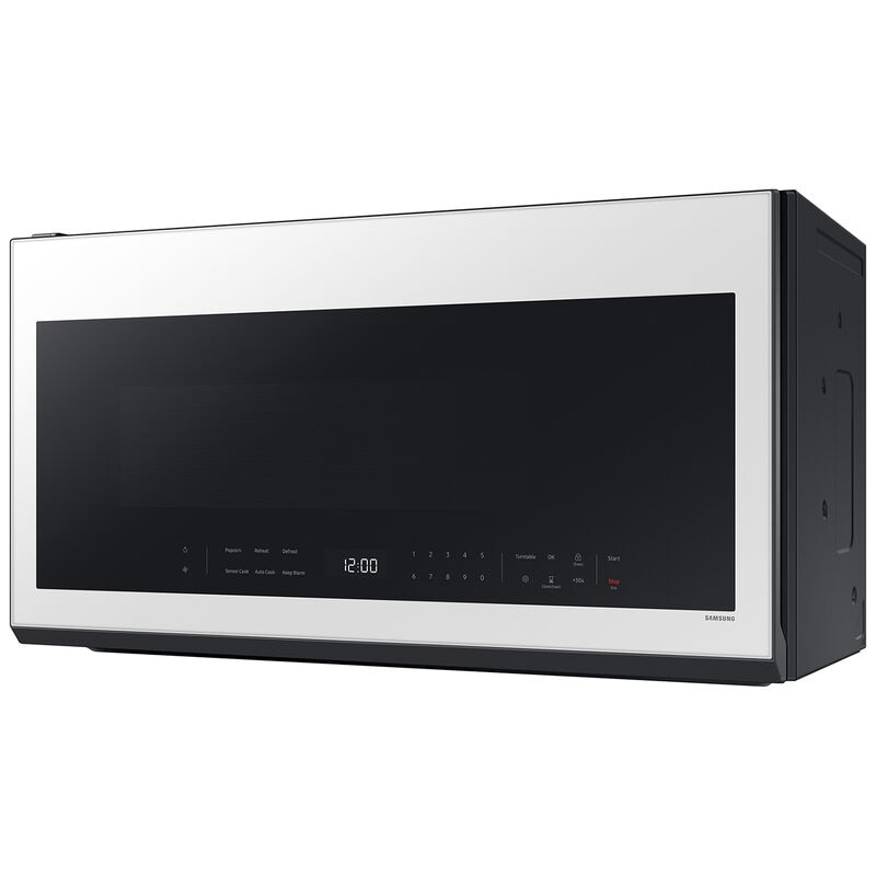 Samsung ME21DB630012 Bespoke 30 in. 2.1 cu. ft. 1000W Smart Over-the-Range Microwave with 400 CFM & Sensor Cooking - White Glass