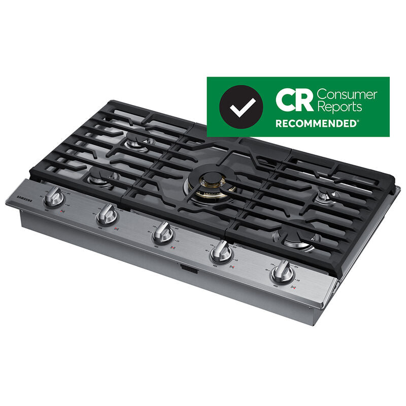 Samsung NA36N7755TS 36 in. 5-Burner Smart Natural Gas Cooktop with Griddle, Simmer Burner & Power Burner - Stainless Steel