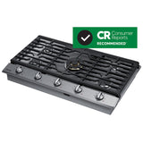 Samsung NA36N7755TS 36 in. 5-Burner Smart Natural Gas Cooktop with Griddle, Simmer Burner & Power Burner - Stainless Steel