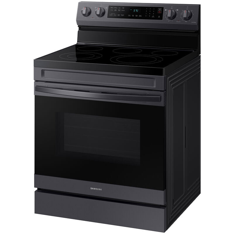 Samsung 30 in. 6.3 cu. ft. Smart Air Fry Standard Convection Electric Range with Smoothtop Burners - Fingerprint Resistant Black Stainless Steel