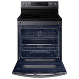 Samsung 30 in. 6.3 cu. ft. Smart Air Fry Standard Convection Double Oven Electric Range with Radiant Burners & Griddle - Black Stainless