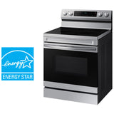Samsung NE63D6511SR 30 in. 6.3 cu. ft. Smart Air Fry Standard Convection Electric Range with Smoothtop Burners - Stainless Steel