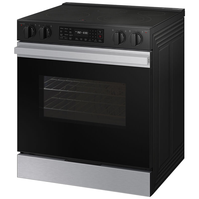 Samsung NSE6DG8100SR Bespoke 30 in. 6.3 cu. ft. Smart Slide-In Electric Range with Radiant Burners - Stainless Steel