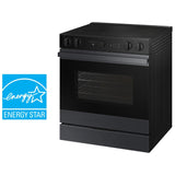 Samsung NSE6DG8502MT Bespoke 30 in. 6.3 cu. ft. Smart Air Fry True European Convection Slide-In Electric Range with Smoothtop Burners - Matte Black Steel