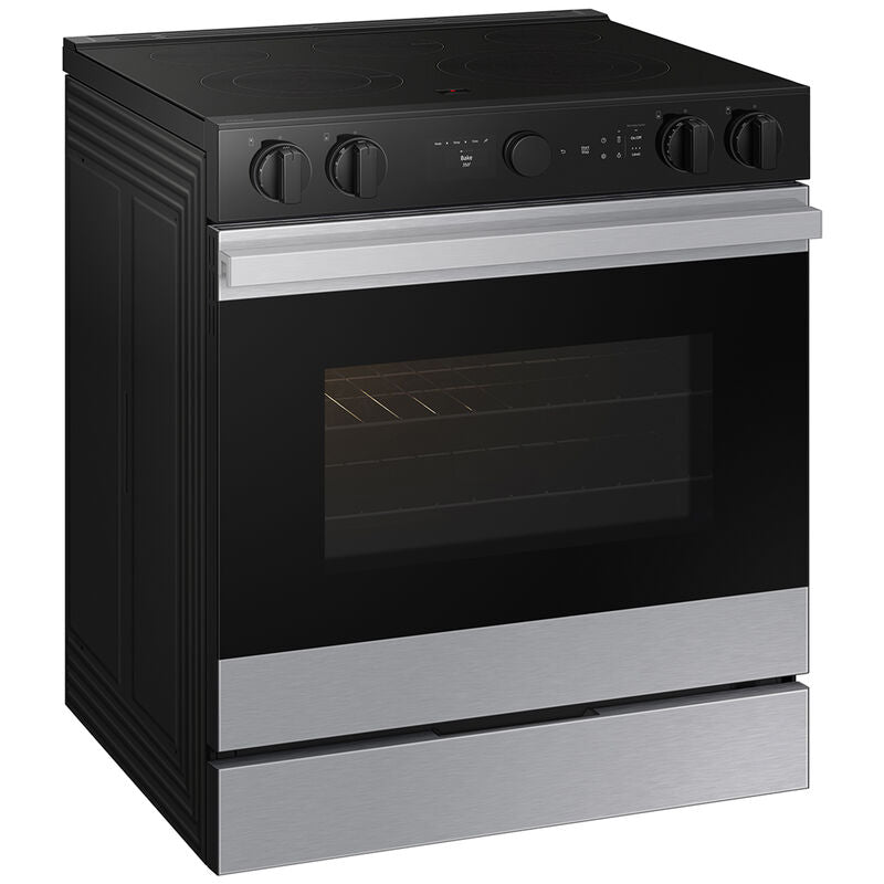 Samsung NSE6DG8700SR Bespoke 30 in. 6.3 cu. ft. Smart Air Fry True European Convection Slide-In Electric Range with Radiant Burners - Stainless Steel