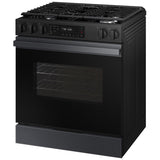 Samsung NSG6DG8100MT Bespoke 30 in. 6 cu. ft. Smart Slide-In Gas Range with 5 Sealed Burners - Matte Black Steel