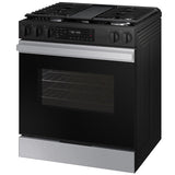 Samsung NSG6DG8300SR Bespoke 30 in. 6 cu. ft. Smart Air Fry Standard Convection Slide-In Gas Range with 5 Sealed Burners & Griddle - Stainless Steel