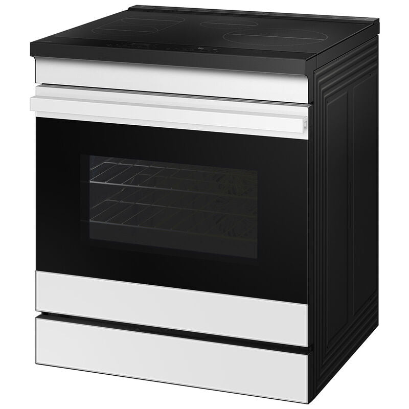 Samsung NSI6DB930012 Bespoke 30 in. 6.3 cu. ft. Smart Air Fry Standard Convection Slide-In Electric Range with 4 Induction Burners - White Glass