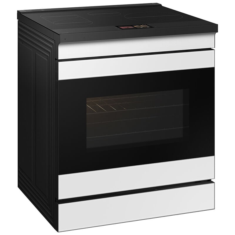 Samsung NSI6DB990012 Bespoke 30 in. 6.3 cu. ft. Smart Air Fry True European Convection Slide-In Electric Range with 4 Induction Burners - White Glass