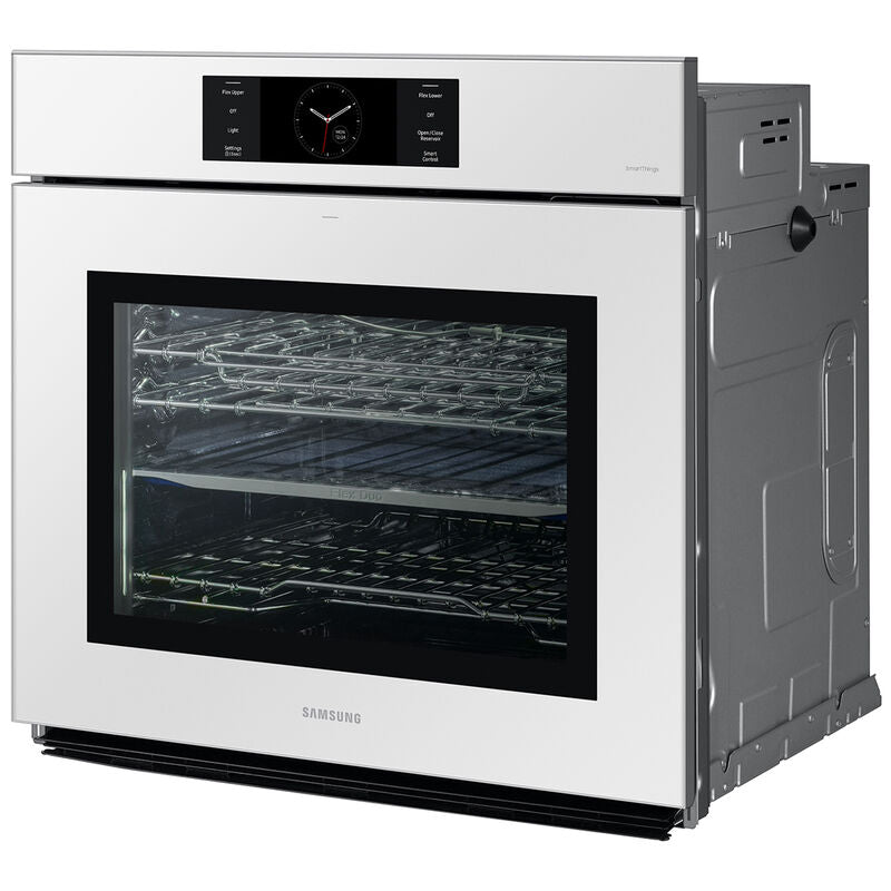 Samsung NV51CB700S12 Bespoke 30 in. 5.1 cu. ft. Smart Steam Electric Single Wall Oven with Dual Convection - White Glass