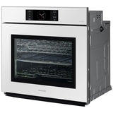Samsung NV51CB700S12 Bespoke 30 in. 5.1 cu. ft. Smart Steam Electric Single Wall Oven with Dual Convection - White Glass