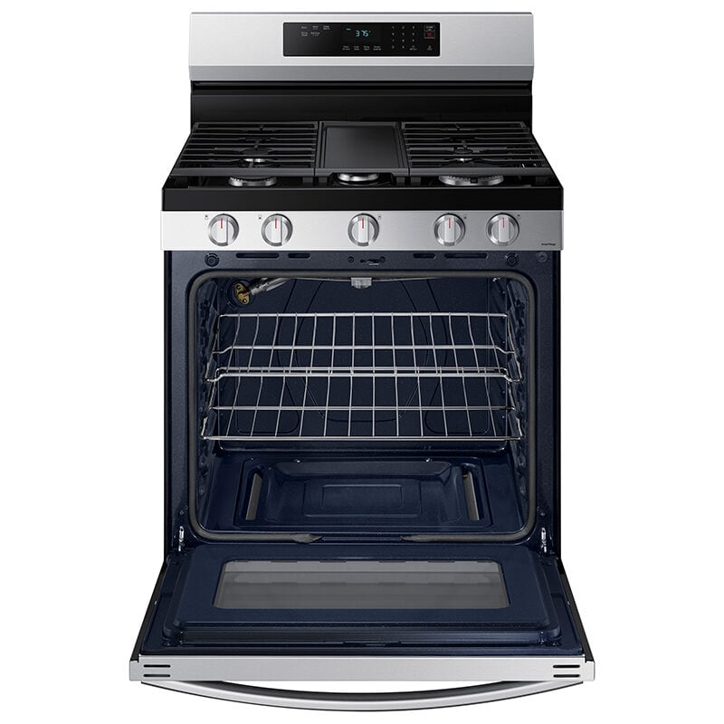Samsung 30 in. 6 cu. ft. Smart Gas Range with 5 Sealed Burners & Griddle - Stainless Steel