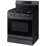 Samsung 30 in. 6 cu. ft. Smart Air Fry Standard Convection Gas Range with 5 Sealed Burners & Griddle - Black Stainless