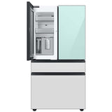 Samsung RF29BB86004M Bespoke 36 in. 28.8 cu. ft. Smart 4-Door French Door Refrigerator with Internal Water Dispenser - Morning Blue and White Glass