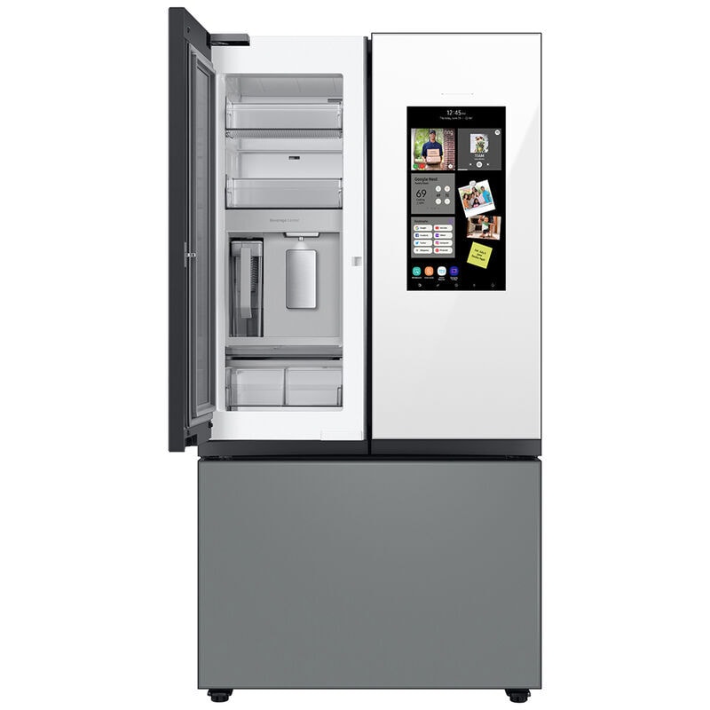 Samsung RF30BB69006M Bespoke 36 in. 29.8 cu. ft. Smart French Door Refrigerator with Internal Water Dispenser - White Glass