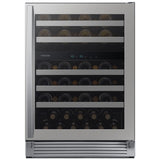 Samsung RW51TS338SR 24 in. Undercounter Wine Cooler with Wire Racks, Dual Temperature Zones & 51 Bottle Capacity - Stainless Steel