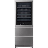 LG URETC1408N Signature InstaView 28 in. Freestanding Smart Wine Cooler with 2 Freezer Drawers, Multi-Zone & 65 Bottle Capacity - Textured Steel
