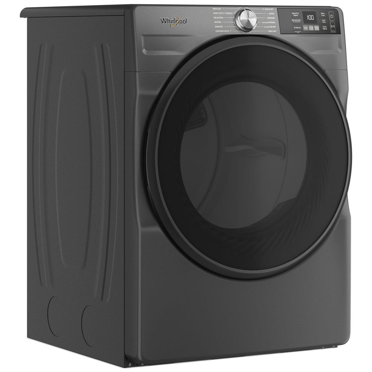 Whirlpool WGD5720RU Volcano Black smart gas dryer detail view