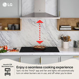 LG CBEW3617BE 36 in. 5-Burner Smart Electric Cooktop with UltraHeat, Simmer Burner & Power Burner - Black