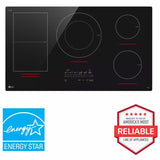 LG CBIH3617BE 36 in. 5-Burner Smart Induction Cooktop with UltraHeat 5.0kW Element, Simmer Burner & Power Burner - Black