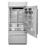 KitchenAid 36 in. Built-In 20.9 cu. ft. Counter Depth Bottom Freezer Refrigerator with Ice Maker Right Hinged - Stainless Steel