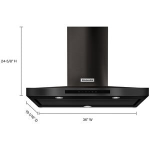 KitchenAid KVWB606HBS 36" Wall Mount Convertible Hood Black Stainless Steel