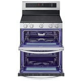 LG LDEL7324SE 30 in. 7.3 cu. ft. Smart Air Fry True European Convection Double Oven Electric Range with Radiant Burners - Stainless Steel
