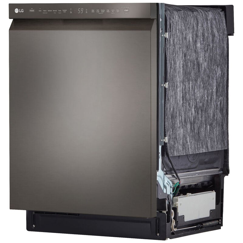 LG LDFN4542D 24 in. Front Control Dishwasher with 48 dBa Sound Level, 3-rd-Rack, Dynamic Dry & Pocket - Black Stainless