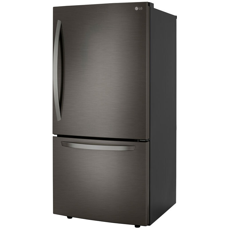LG LRDCS2603D 33 in. 25.5 cu. ft. Bottom Freezer Refrigerator with Ice Maker - PrintProof Black Stainless Steel