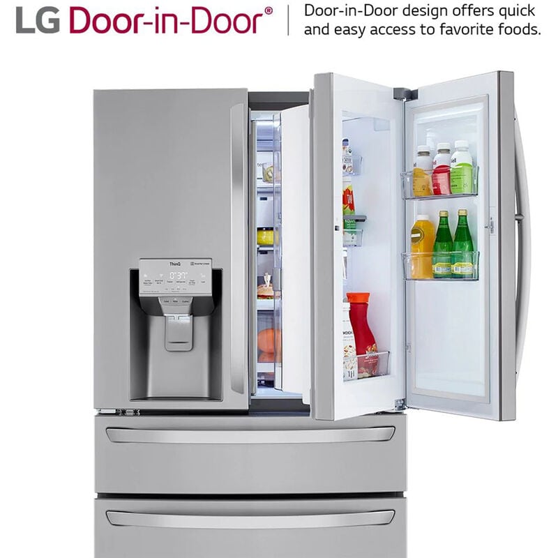 LG LRMDC2306S 36 in. 22.5 cu. ft. Smart Counter Depth 4-Door French Door Refrigerator with Ice & Water Dispenser - PrintProof Stainless Steel