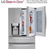 LG LRMVC2306S InstaView 36 in. 22.5 cu. ft. Smart Counter Depth 4-Door French Door Refrigerator with Ice & Water Dispenser - PrintProof Stainless Steel