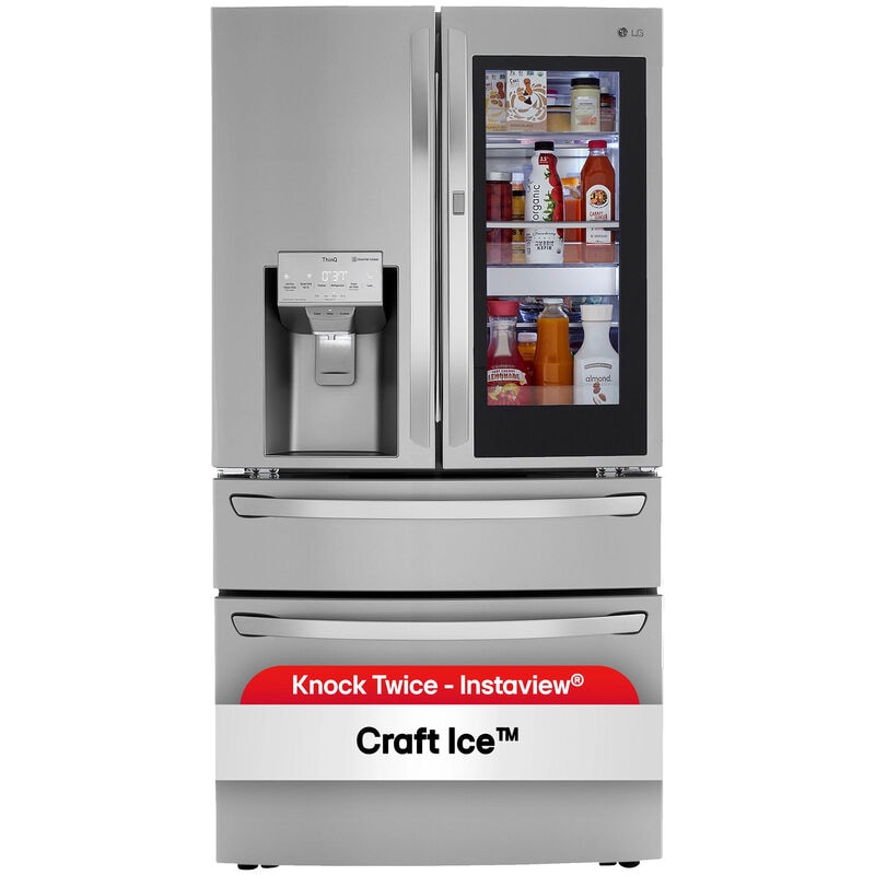 LG LRMVS3006S InstaView 36 in. 29.5 cu. ft. Smart 4-Door French Door Refrigerator with Ice & Water Dispenser - PrintProof Stainless Steel