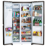 LG LRSOS2706D InstaView36 in. 27.1 cu. ft. Smart Side by Side Refrigerator with Ice & Water Dispenser - PrintProof Black Stainless Steel