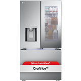 LG LRYKC2606S 36 in. 25.5 cu. ft. Smart Counter Depth French Door Refrigerator with Ice & Water Dispenser - PrintProof Stainless Steel