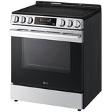 LG LSEL6333XE 30 in. 6.3 cu. ft. Smart Air-Fry Standard Convection Slide-In Electric Range with Radiant Burners - Printproof Stainless Steel