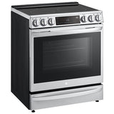 LG LSEL6337F InstaView 30 in. 6.3 cu. ft. Smart Air Fry True European Convection Slide-In Electric Range with Radiant Burners - Stainless Steel