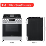 LG LSGL5833X 30 in. 6.3 cu. ft. Smart Air-Fry Standard Convection Slide-In Gas Range with 5 Sealed Burners & Griddle - PrintProof Stainless Steel