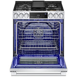 LG LSGS6338F InstaView 30 in. 6.3 cu. ft. Smart Air Fry True European Convection Slide-In Gas Range with 5 Sealed Burners & Griddle - Stainless Steel