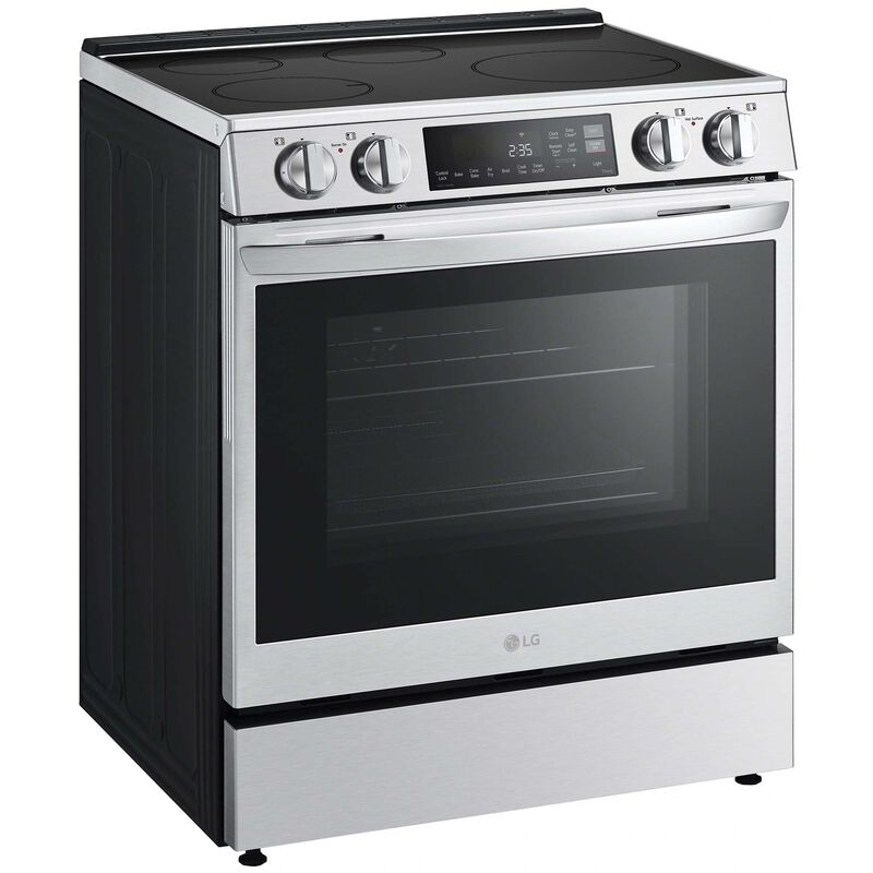 LG LSIL6334FE 30 in. 6.3 cu. ft. Smart Air Fry True European Convection Slide-In Electric Range with 4 Induction Burners - PrintProof Stainless Steel