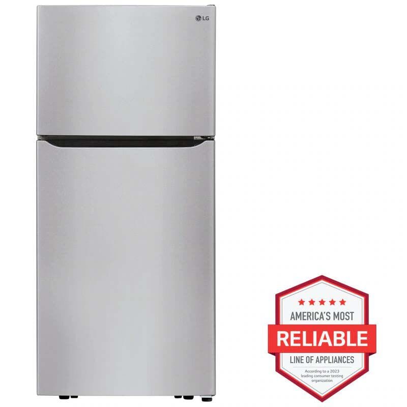 LG LTCS20030S 30 in. 20.2 cu. ft. Top Freezer Refrigerator with Factory Installed Ice Maker -Stainless Steel