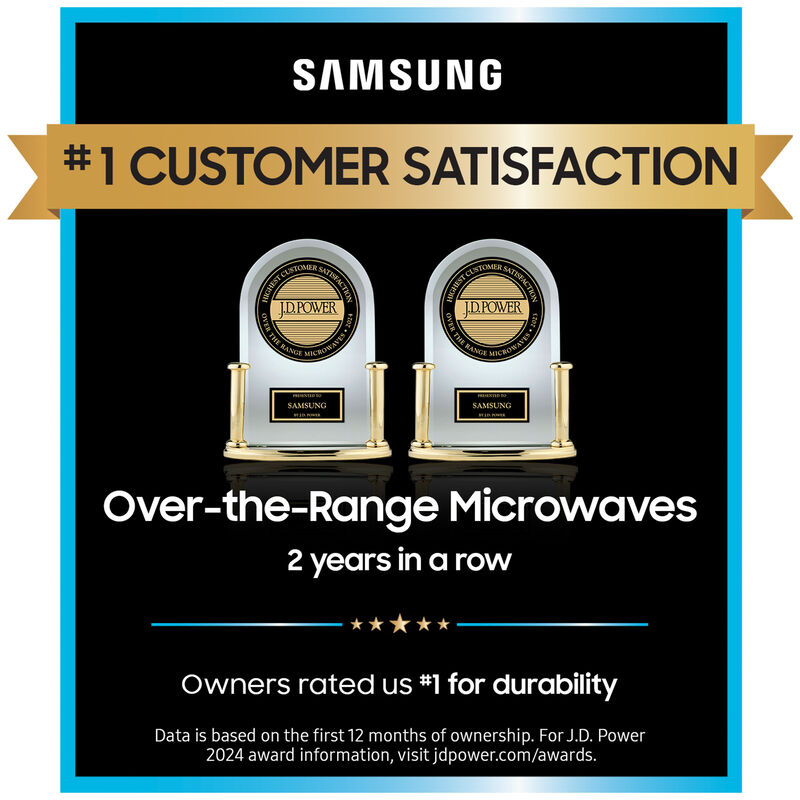 Samsung ME21DB630012 Bespoke 30 in. 2.1 cu. ft. 1000W Smart Over-the-Range Microwave with 400 CFM & Sensor Cooking - White Glass
