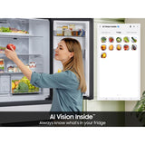 Samsung RF90F23AECR Bespoke 36 in. 22.5 cu. ft. Smart Counter Depth 4-Door French Door Refrigerator with AI Family Hub+, Beverage Center & Internal Water AutoFill Pitcher - Charcoal Glass