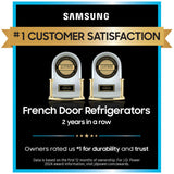 Samsung RM80F22WEW Bespoke 36 in. 22.8 cu. ft. Smart Counter Depth 4-Door French Door Refrigerator with Internal Water Autofill Pitcher - White Glass