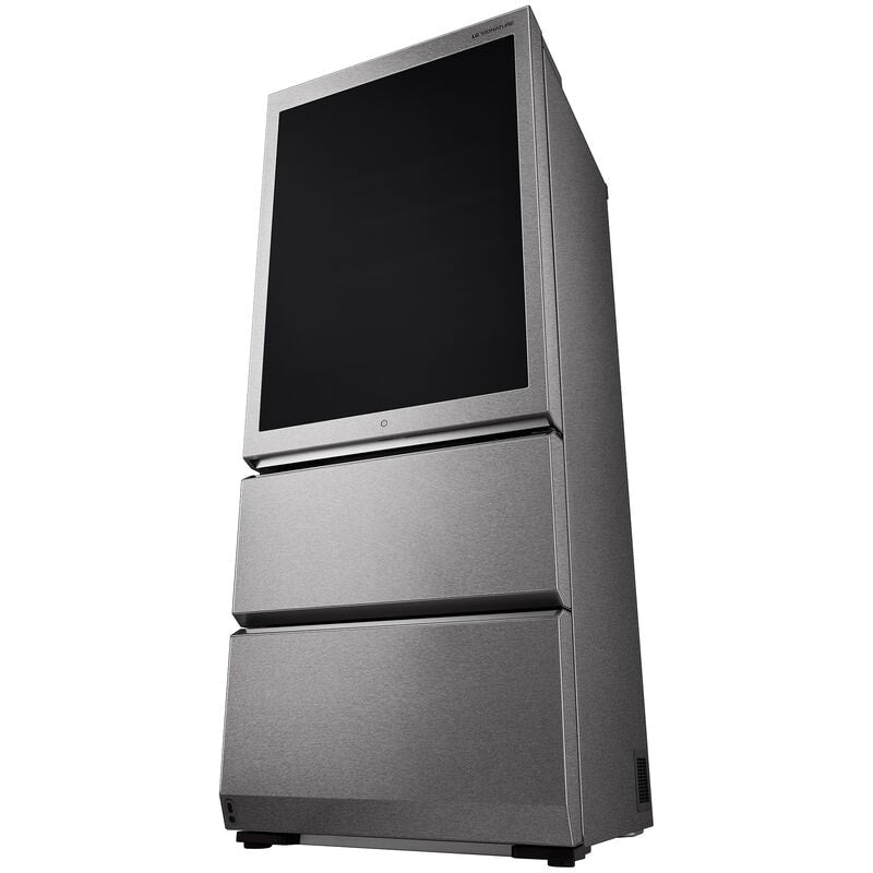 LG URETC1408N Signature InstaView 28 in. Freestanding Smart Wine Cooler with 2 Freezer Drawers, Multi-Zone & 65 Bottle Capacity - Textured Steel