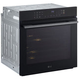 LG WSED3023B 24 in. 3 cu. ft. Smart Electric Single Wall Oven with True European Convection - Black